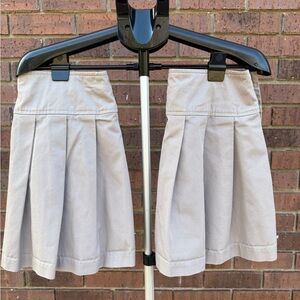 K 12 Gear Girls School Uniform Skirt Skort Shorts Pleated Khaki Size 10 Lot of 2